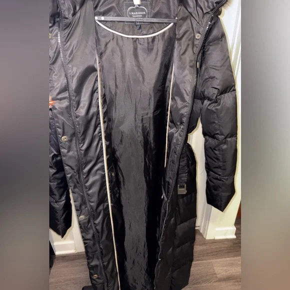 1 Madison Luxe Women's Down-Filled Coat with Front Vestee Black Size Large - Picture 5 of 13